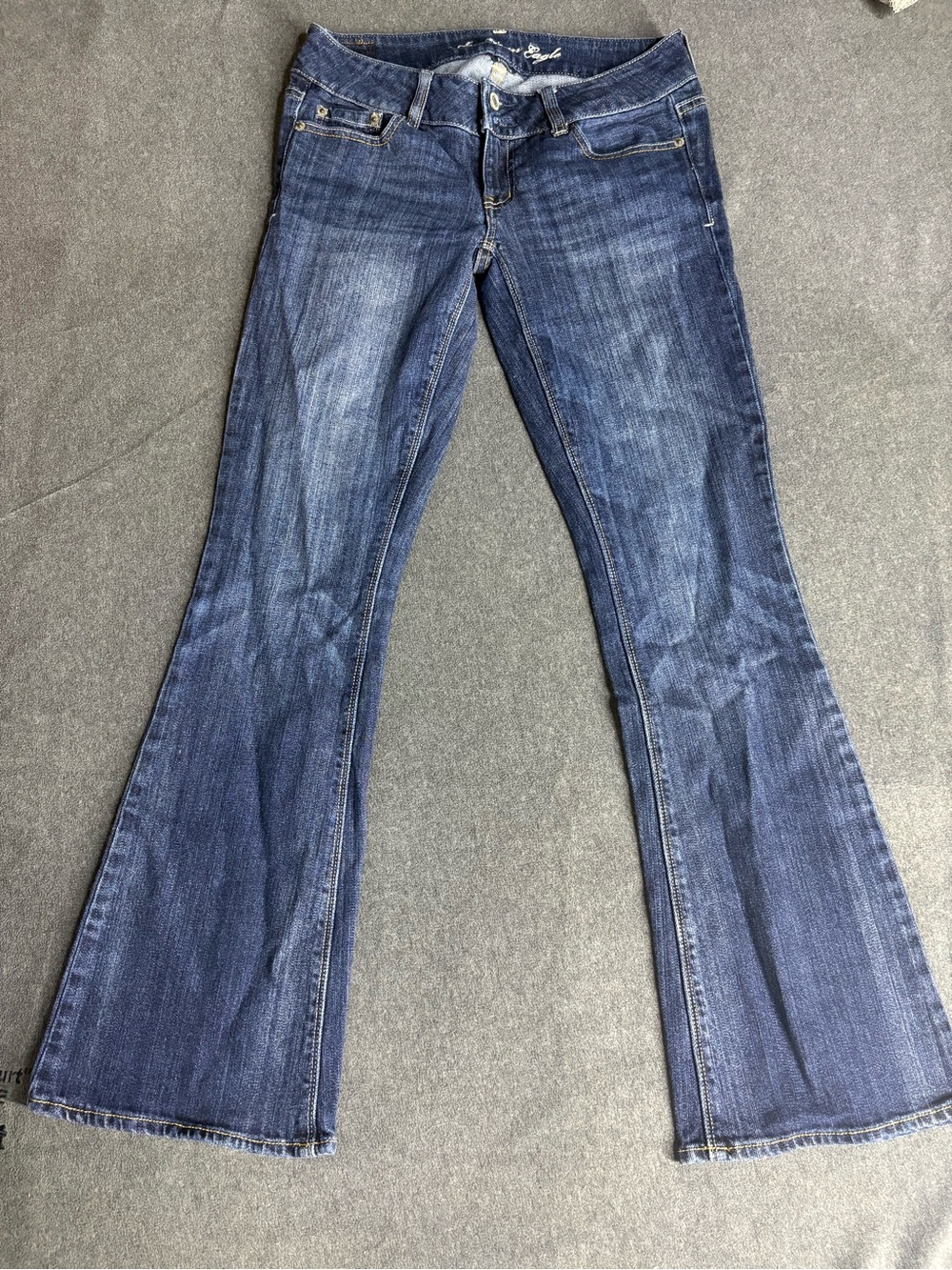Vintage Women 2009 American Eagle Jeans Artist Flare Stretch Sz 4 Short